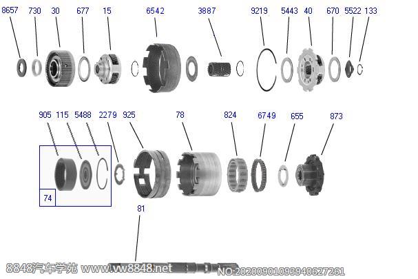 福特5R55E变速箱内部分解图4